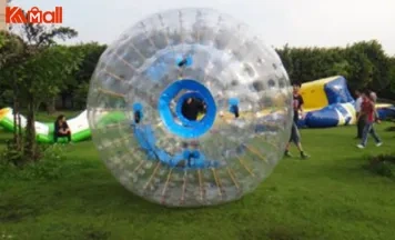 comfortable zorb ball with person inside